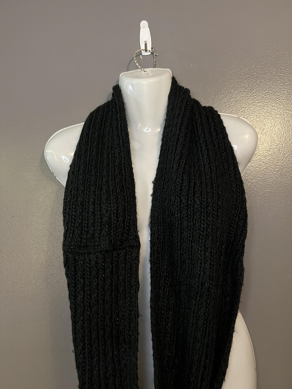 West Loop Scarf Womens One Size Black Knit Infinity Acrylic Winter Warm